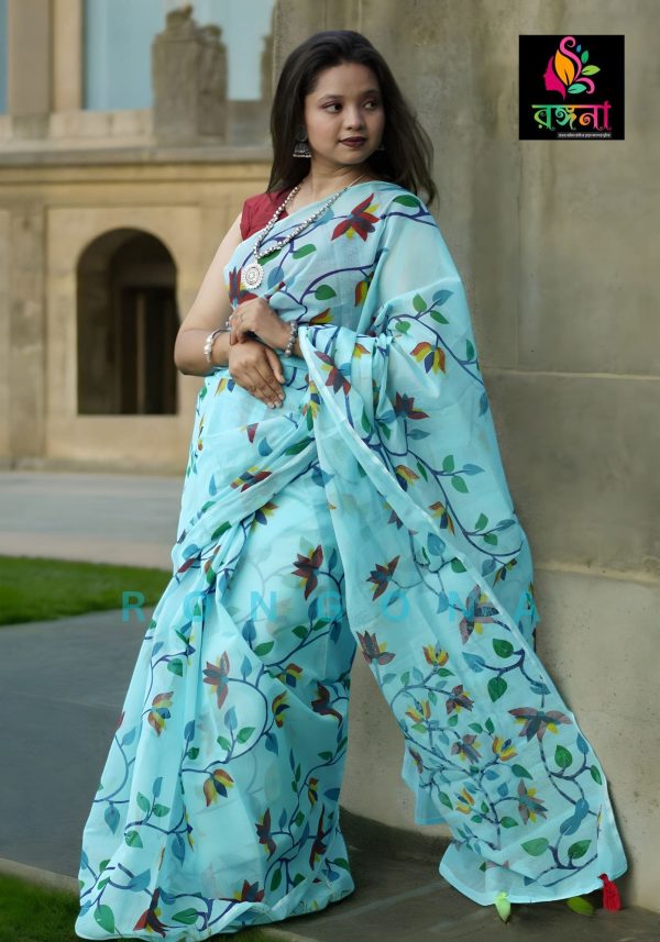 hand print saree