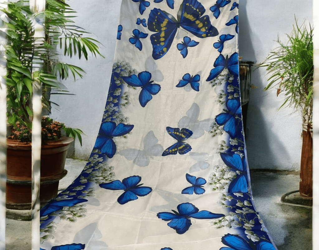 Digital print butterfly sharee